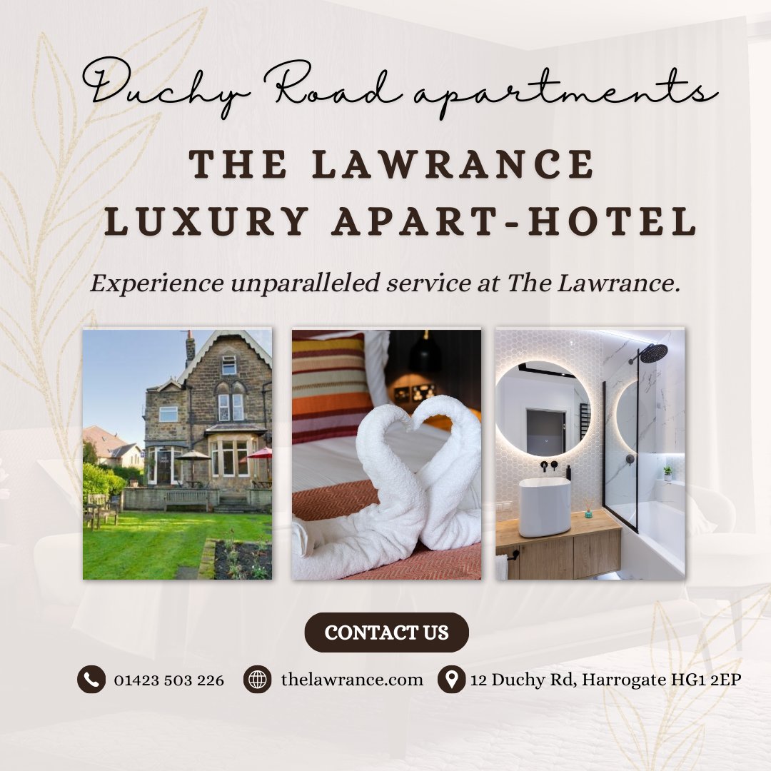 Looking to host a memorable event at our luxury apartments?
For more information & a glimpse into our beautiful apartments visit our website thelawrance.com

#visitharrogate #visityorkshire #wedding #photoshoot #catering #travel #vacationhomes #hotelsandmotels