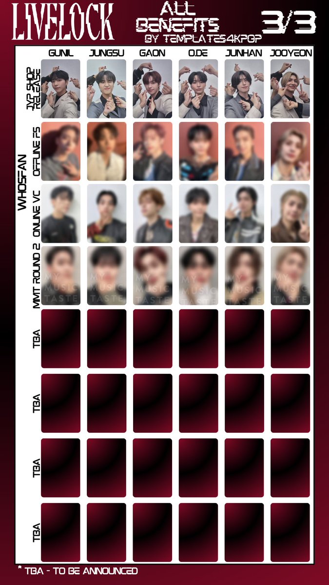 Xdinary Heroes Livelock Album Benefit POB Photocard pc template