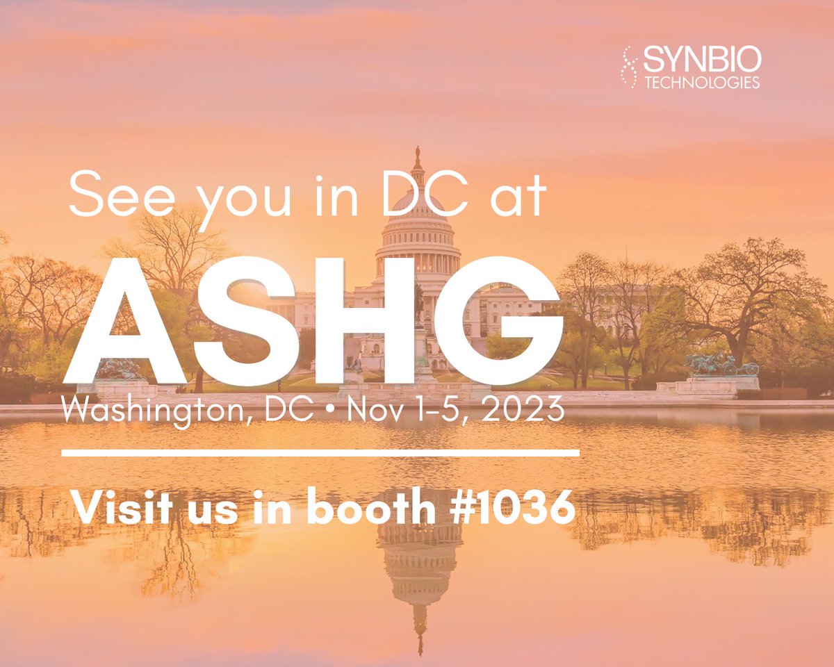 🧬 Are you ready for #ASHG2023? We sure are! Synbio Technologies will be there, showcasing our cutting-edge solutions in booth 1036. Join us to discover how we’re transforming the future of synthetic biology. See you in November! #SynbioTech #BiologyInnovation