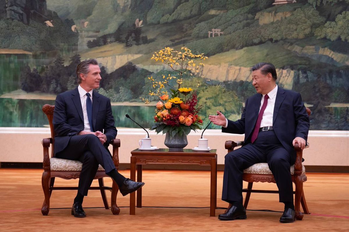 California has a homeless crisis, a drug crisis, a violent crime crisis, is massively in debt, and is being invaded on their southern border... So naturally, the governor flew overseas to have a meeting with the President of China.