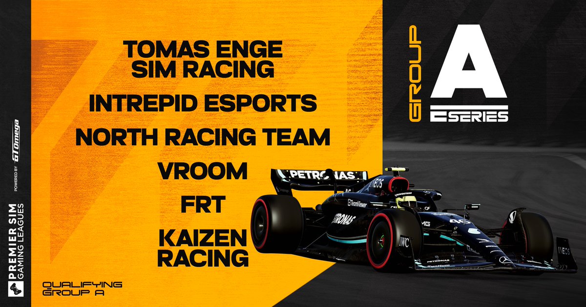 PremierSimGL's tweet photo. It all kicks off at 7pm BST! 👀

Here's who is in Group A...

@Tomas_ENGE_SIM 
@Intrepid_gg 
@vroom_tm 
@FRT_Racing 
@loadingkr 

#PSGLxESeries https://t.co/DW727iw2FC