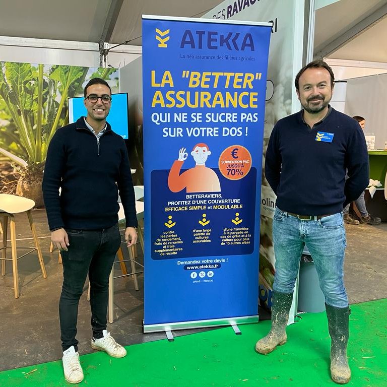 #Atekka La "Better"Assurance qui ne se sucre pas sur votre dos ! 😊 Retrouvez-nous sur le stand #Phyteurop G23-24 #betteravenir2023 de
<a href="/ITBetterave/">ITB - Institut Technique de la Betterave</a>
pour découvrir notre assurance récolte multirisque climatique efficace, simple &amp; modulable !  #agriculteur #assurance #récolte