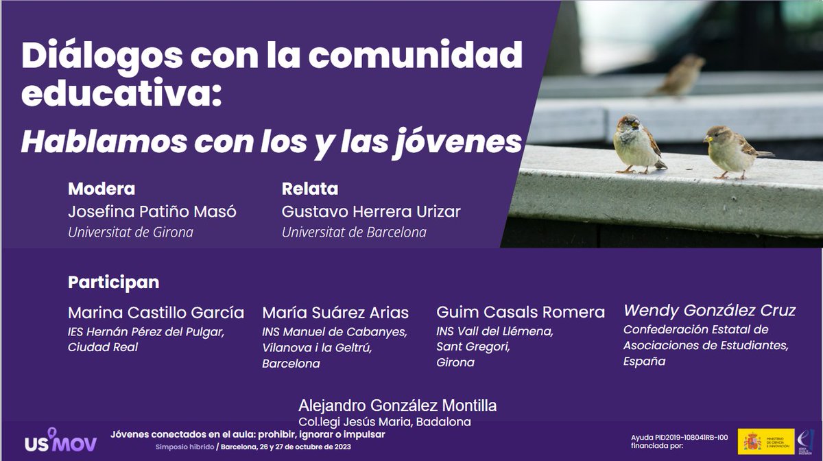 cristobalsuarez's tweet photo. Únete a las 222 personas que participarán este 26 y 27 de octubre, en el simposio Jóvenes conectados en el aula: prohibir, ignorar o impulsar https://t.co/yYdPL6f8hG #simposioUSMOV @FundacioBofill https://t.co/Wsnsby02Bs