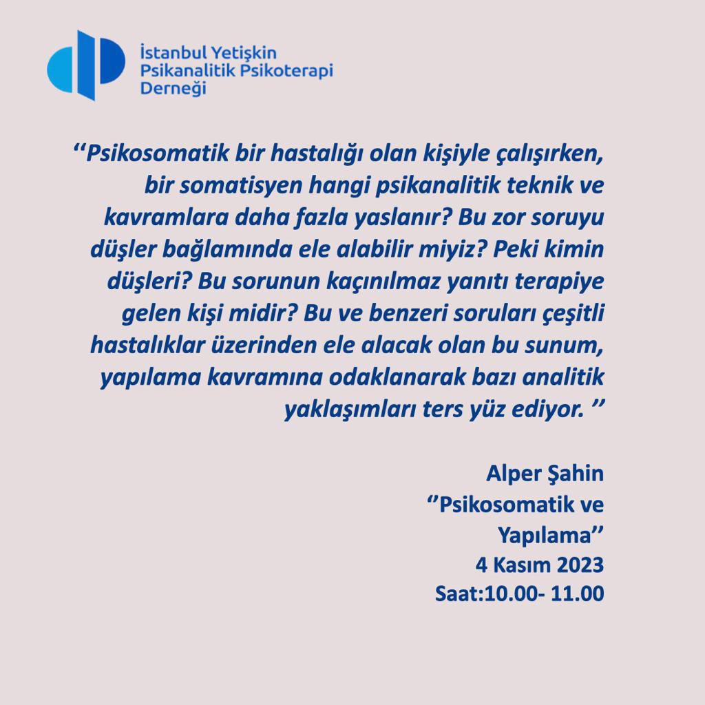 istanbuliyppd's tweet photo. #psikanalitikpsikoterapisempozyumu #psikanalitikpsikoterapi #psikanaliz #psikanalizetkinlikleri #psikanalitikpsikoterapiveinşa #efpp #iyppd #istanbulyetişkinpsikanalitikpsikoterapiderneği https://t.co/kh7dNe29bo