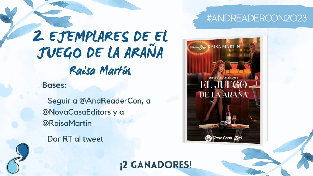 Sorteo nacional de dos ejemplares de 'El juego de la araña'. Requisitos para participar:

-Seguir esta cuenta
-Seguir a <a href="/NovaCasaEditors/">Nova Casa Editorial</a> 
-Seguir a <a href="/RaisaMartin_/">Raisa Martin</a> 
-Dar RT a este tweet

El sorteo finaliza a las 14.00H