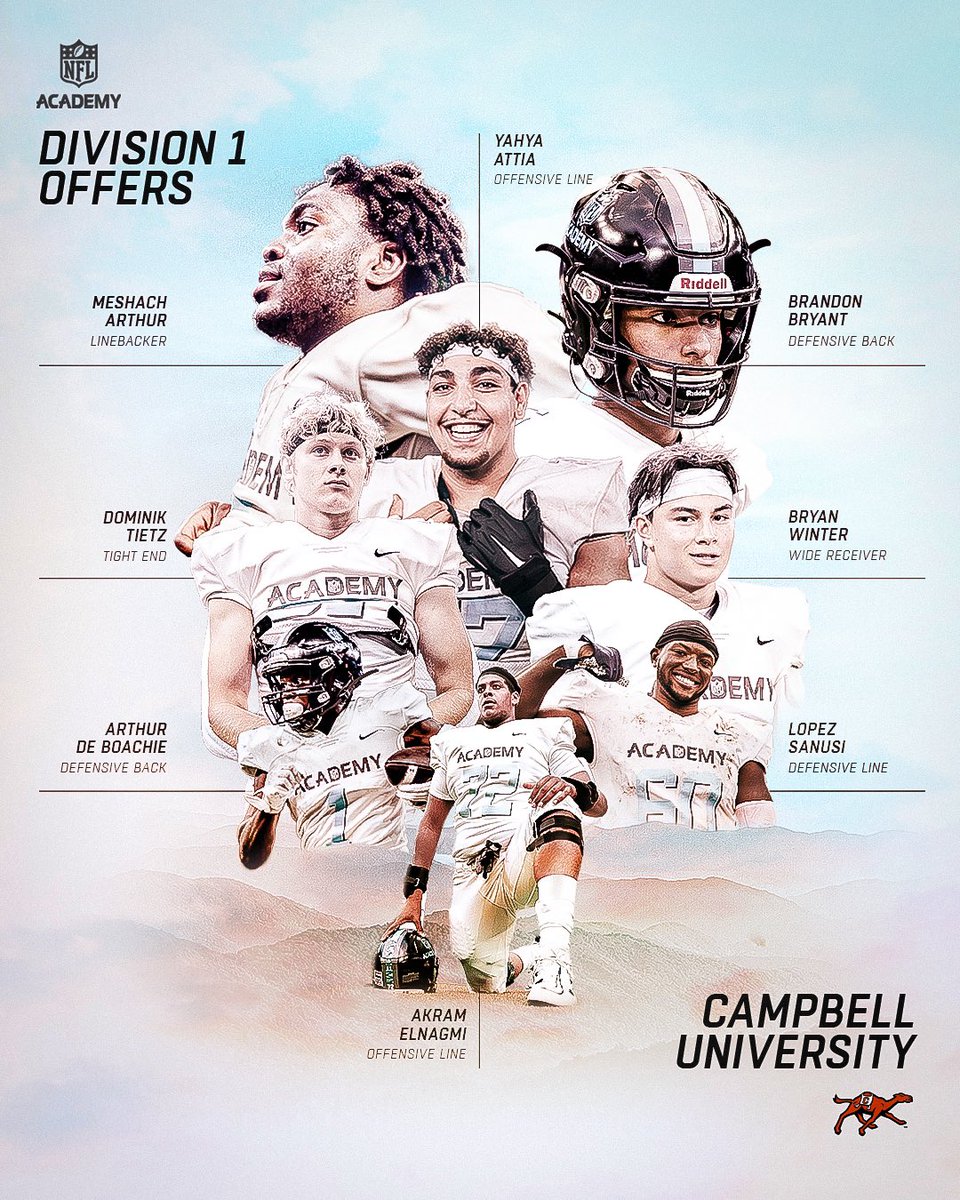 NFLAcademy's tweet photo. Balling out on the world stage and changing the game! 

Congratulations to our #NFLAcademy guys who have received D1 offers from @GoCamelsFB 🙌 https://t.co/Fwbtnpl0QU