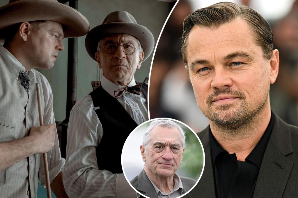 nypost's tweet photo. Leonardo DiCaprio wore fake butt to get spanked by Robert De Niro in ‘Killers of the Flower Moon’ https://t.co/3wHCH19Zc4 https://t.co/rZm7HlrrM5