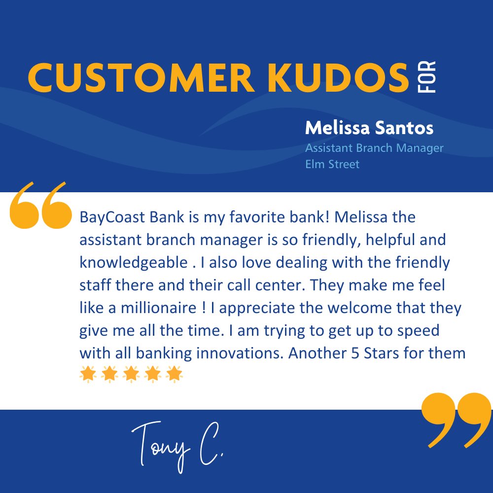 BayCoastBank's tweet photo. We are so grateful for our amazing customers! Building lasting relationships with our customers is at the core of everything we do at BayCoast Bank. Great work to our Elm Street branch and Customer Solutions Center - your dedication makes a real difference! https://t.co/QGV8mk0RIq