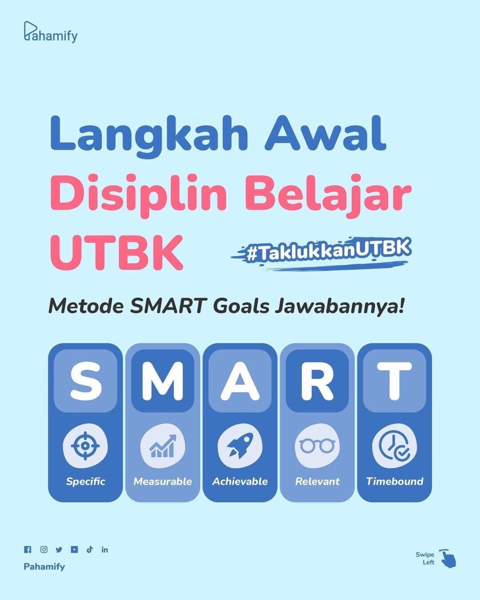 pahamify's tweet photo. Langkah Awal Disiplin Belajar UTBK
✨Metode SMART Goals Jawabannya!✨

Kita bahas bareng melalui thread ini👇🏼