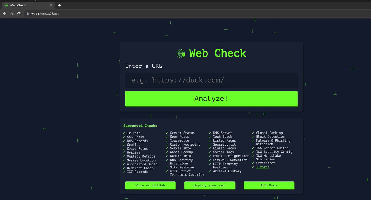 Thamotharan__V's tweet photo. 🌐 Introducing a powerful Web Check Tool! 🛠️ Whether it's SEO analysis, domain availability, or performance evaluation. Streamline your web-related tasks and stay ahead in the digital game. Explore now!  https://t.co/KjJ4tOg1SP #WebCheckTool #Finstein #DigitalMarketing #finstein https://t.co/7C4hWr3xrK