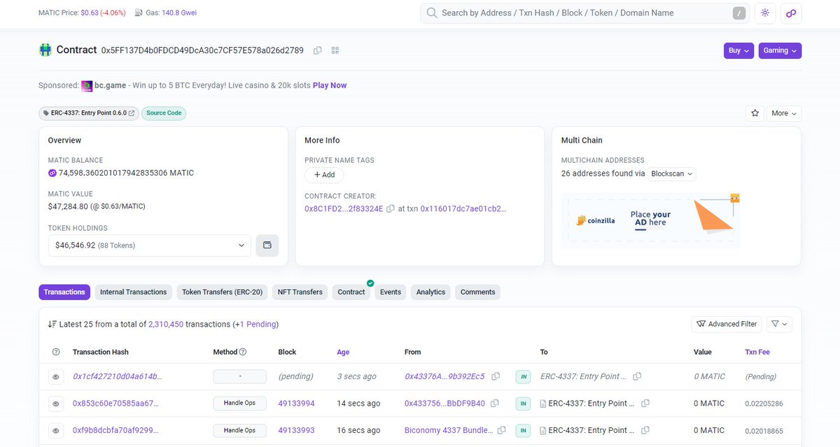 polygonscan's tweet image. Polygonscan has been updated with a new look ✨Let us know what you think of the new design!