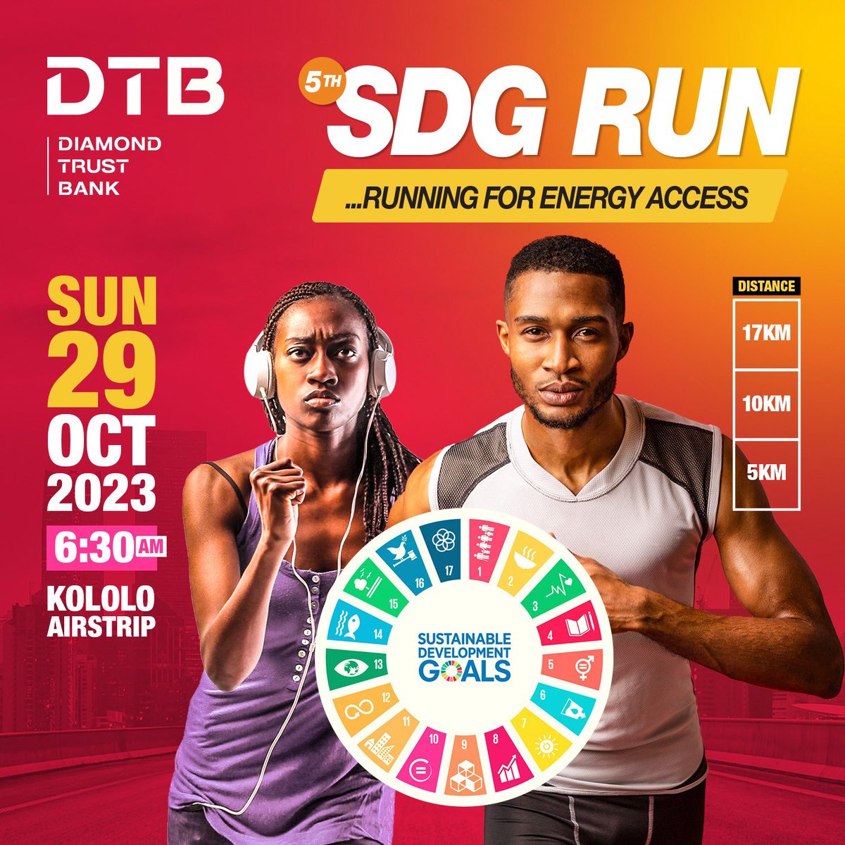 dtb_uganda's tweet photo. Come let us run for energy access this Sunday 29th Oct 2023 at Kololo Airstrip. 
#5thSDGRUN #Sustainability #SDGs 
#RUN4EnergyAccess https://t.co/cTUqNwosb2