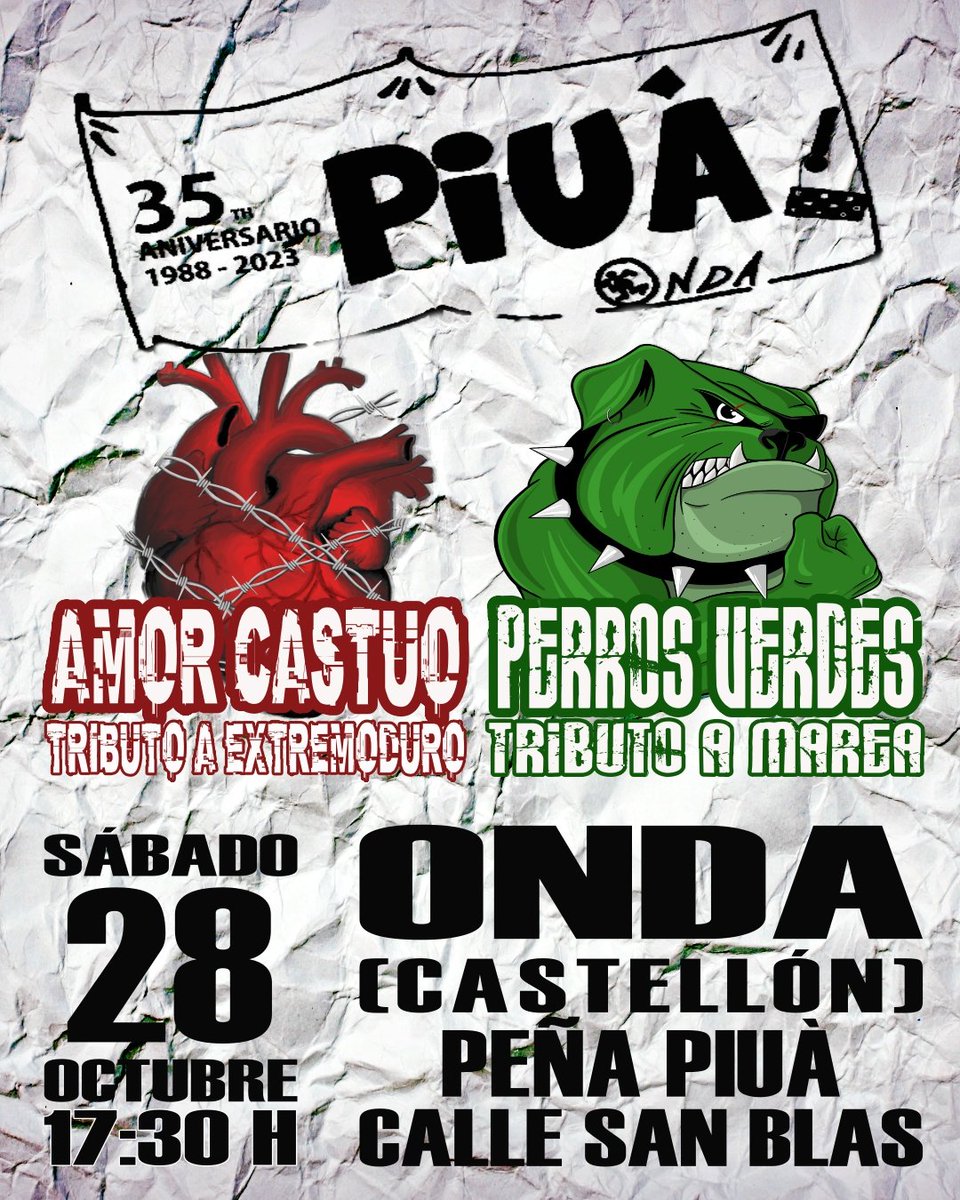 perrosverdes_'s tweet photo. 🌊VA A SUBIR LA MAREA EN ONDA🌊
Qué ganitas tenemos de coger la furgo y tirar para Castellón, concretamente a Onda, para descargar todo el rock and roll que tenemos dentro.
#VaASubirLaMarea
#YSeLoVaALlevarTodo
#PerrosVerdes
#TributoAMarea
#Marea
#AmorCastúo
#Extremoduro https://t.co/Qk0W7A9lXl