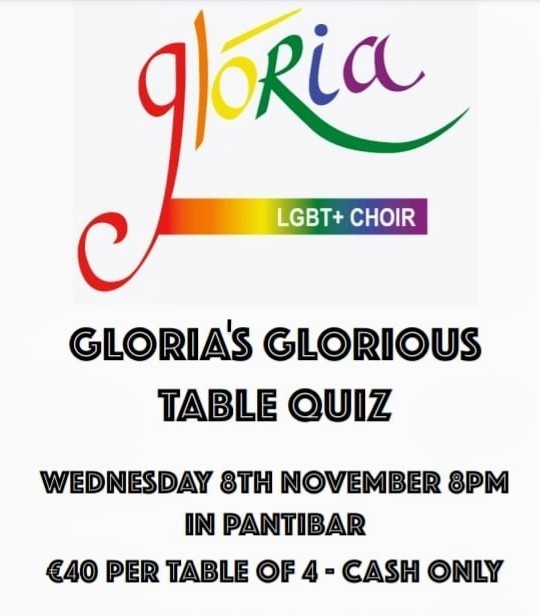 Glória LGBT+ CHOIR (@glorialgbtchoir) on Twitter photo Can you guys support our fundraising table quiz please? <a href="/GCNmag/">Gay Community News</a> <a href="/TheGalas/">The GALAS LGBTQ+ Awards</a> <a href="/DFRclub/">Dublin Front Runners</a> <a href="/ewrfc/">Emerald Warriors RFC</a> <a href="/Outhouse_Dublin/">Outhouse LGBTQ+ Centre</a> <a href="/PhoenixTigers/">Phoenix Tigers</a> <a href="/GayTheatre/">International Dublin Gay Theatre Festival</a> <a href="/dublingaychorus/">Dublin Gay Men's Chorus</a> <a href="/LGBT_ie/">LGBT Ireland</a> <a href="/switchboard_ie/">The Switchboard</a> 👏🙏 Can you guys support our fundraising table quiz please? <a href="/GCNmag/">Gay Community News</a> <a href="/TheGalas/">The GALAS LGBTQ+ Awards</a> <a href="/DFRclub/">Dublin Front Runners</a> <a href="/ewrfc/">Emerald Warriors RFC</a> <a href="/Outhouse_Dublin/">Outhouse LGBTQ+ Centre</a> <a href="/PhoenixTigers/">Phoenix Tigers</a> <a href="/GayTheatre/">International Dublin Gay Theatre Festival</a> <a href="/dublingaychorus/">Dublin Gay Men's Chorus</a> <a href="/LGBT_ie/">LGBT Ireland</a> <a href="/switchboard_ie/">The Switchboard</a> 👏🙏