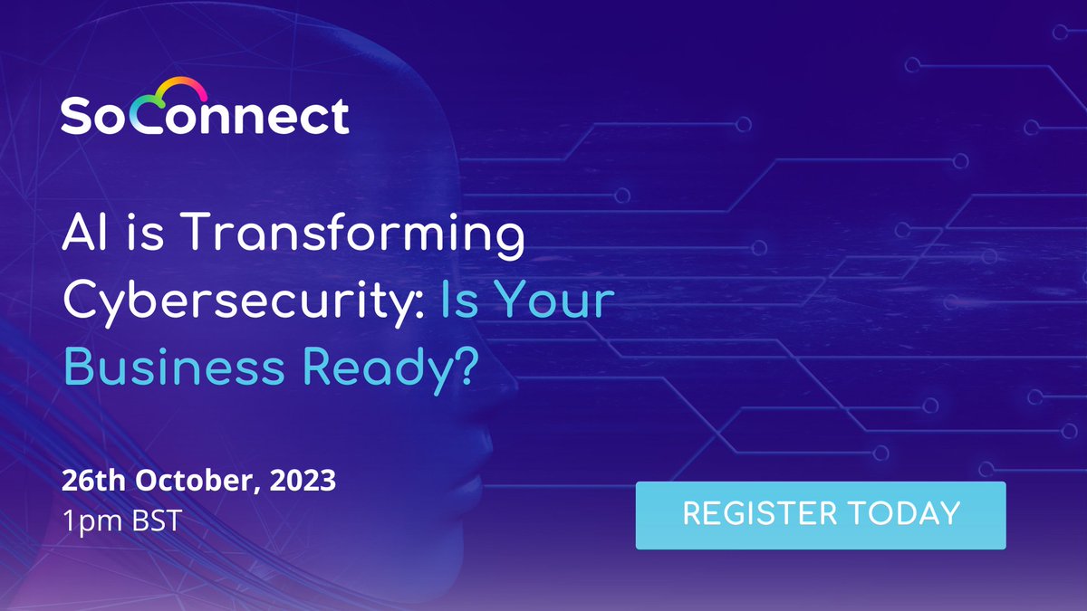 SoConnect_Ltd's tweet photo. π¨ Happening tomorrow: AI is transforming cybersecurity, is your business ready?
Secure your place here: https://t.co/2wGLJnmkjI
Don't miss out on this engaging and informative session!
#cybersecurity #ai #cybersecuritywareness #cybersecmonth https://t.co/v8V9DIzQ5K