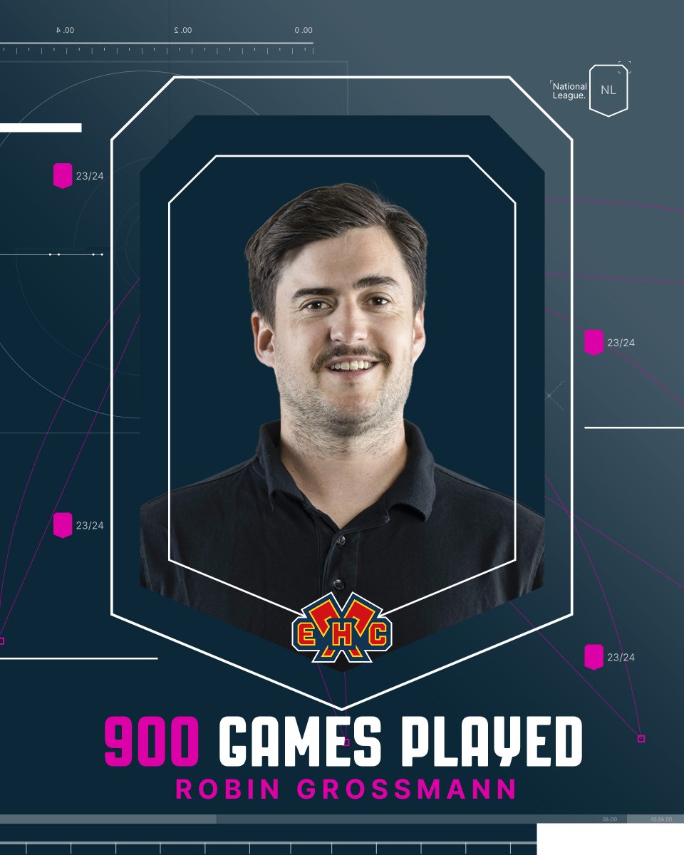 9️⃣0️⃣0️⃣ games for Robin Grossmann ! Congrats ! 🥳

#NationalLeague #Milestones #ehcb