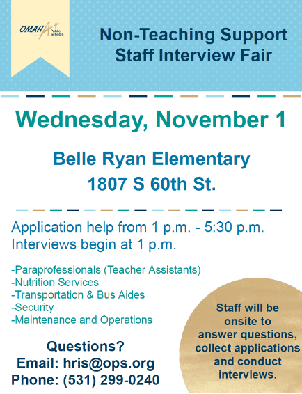 Join us on Nov. 1 for our final interview fair of the year! #OPSProud