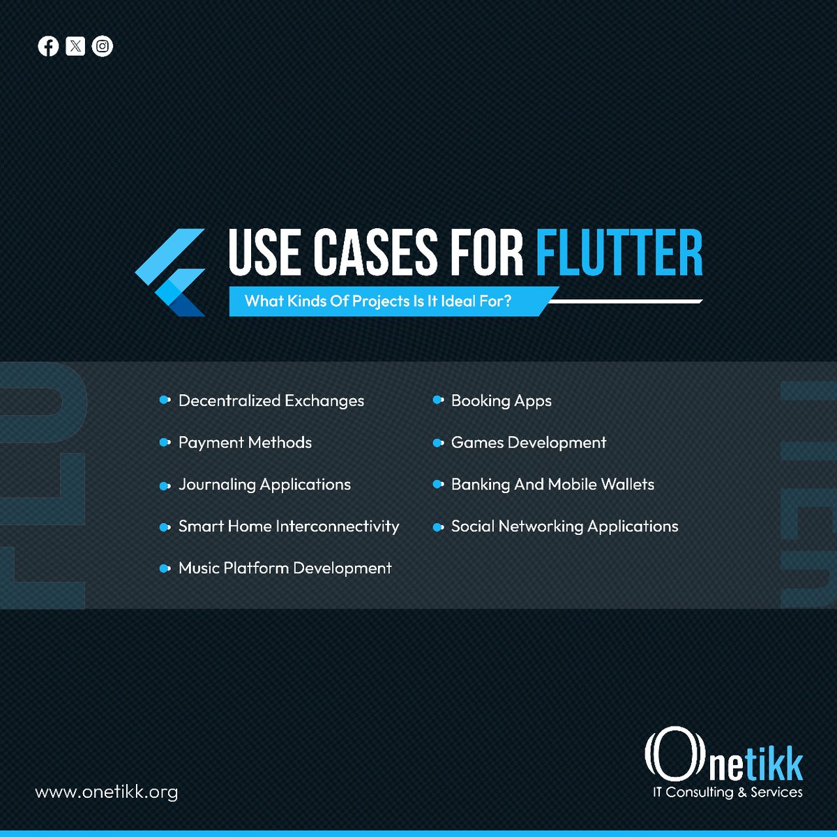 onetikk's tweet image. Use Cases For Flutter: What Kinds Of Projects Is It Ideal For?
#onetikk #flutter #flutterprojects #webdevelopment