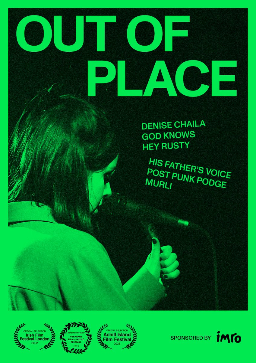 We're excited to team up with @FeileNaGreineLK and @IMROireland to bring you a screening of the Irish music documentary OUT OF PLACE. 
The screening on Sat Nov 11 will be followed by a Q&A with director @seriousgraham and North Circular director @lukemcmanus. Prebooking advised.