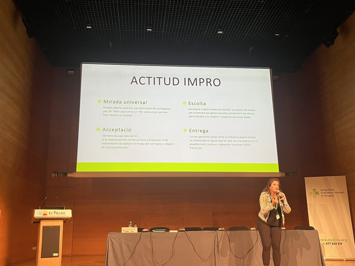 RPedret's tweet photo. Actitud IMPRO , sessió cloenda amb Anna Aumatell al 2n congrés d’infermeria familiar i comunitària de Codita. https://t.co/ImHXc43PC4