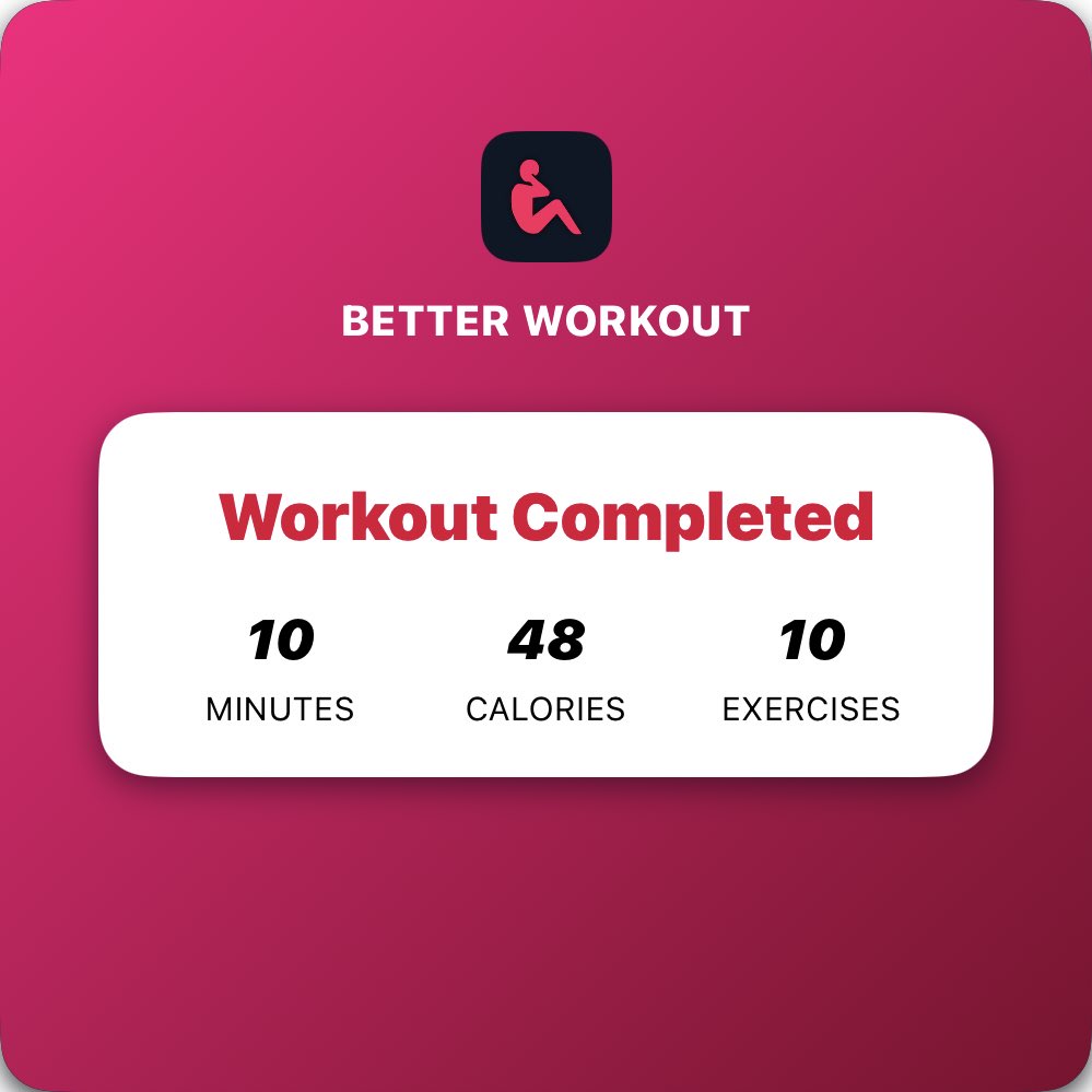 martinlasek's tweet photo. Just burned 48 calories during a 10min workout with 10 exercises π₯π¦
https://t.co/U2pVMaxU2A
#betterworkout https://t.co/gVHozaPO8l