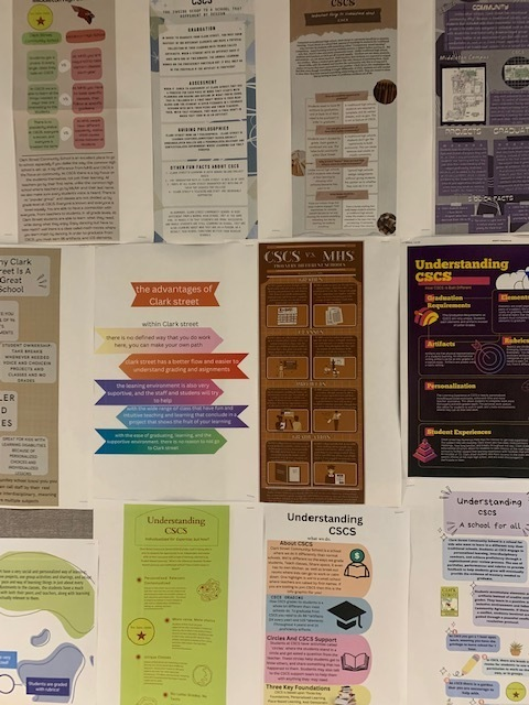 What a joy it was to walk in to see these amazing infographics created by our new students.  They have done a beautiful job of sharing what they have learned about CSCS  and our unique, learner-centered design!