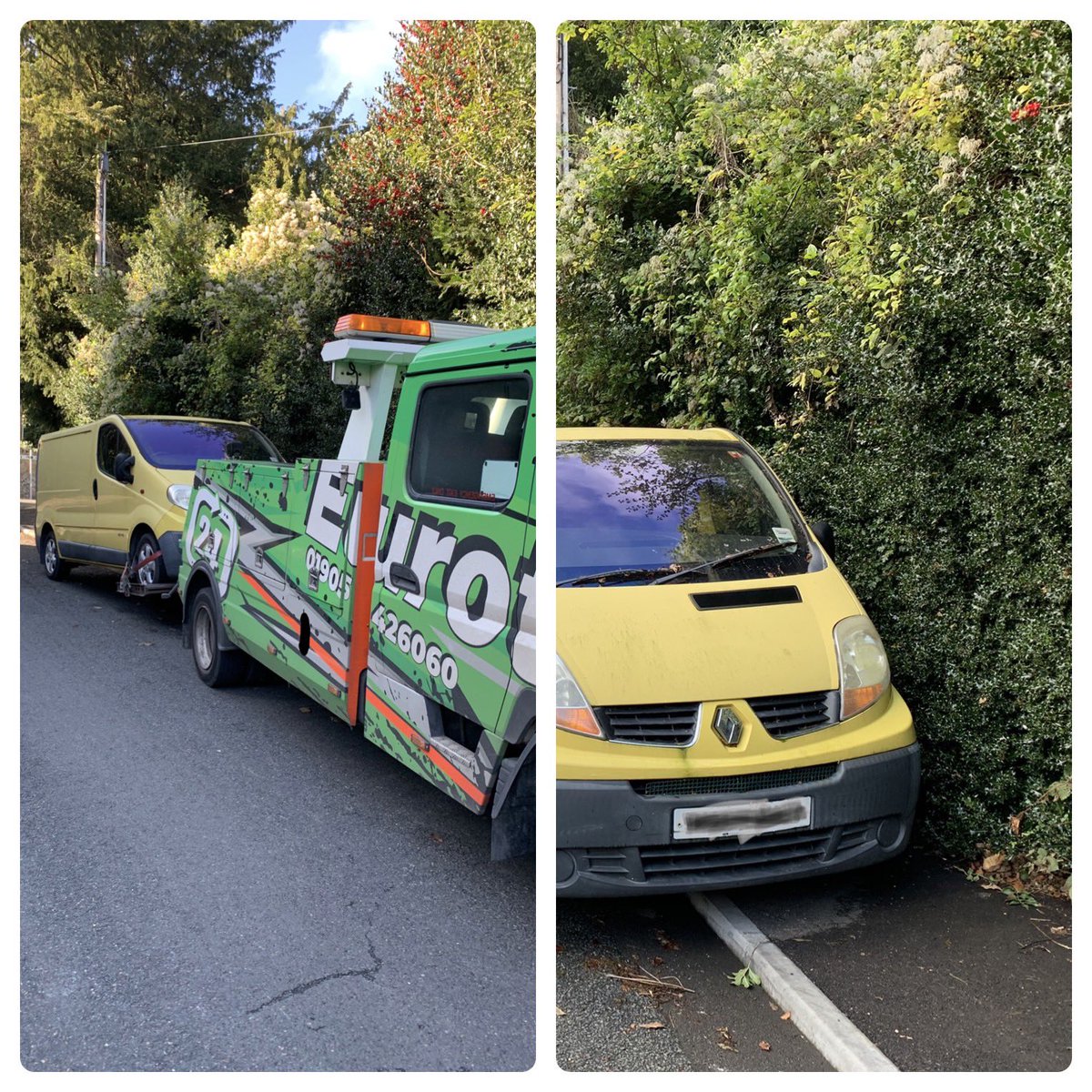 MalvernCops's tweet photo. A vehicle located on Green Lane in the Priory area of Malvern was blocking the path. It had no tax or insurance so was seized by PC Olczak and PC Slaymaker https://t.co/i67PZuUyxM