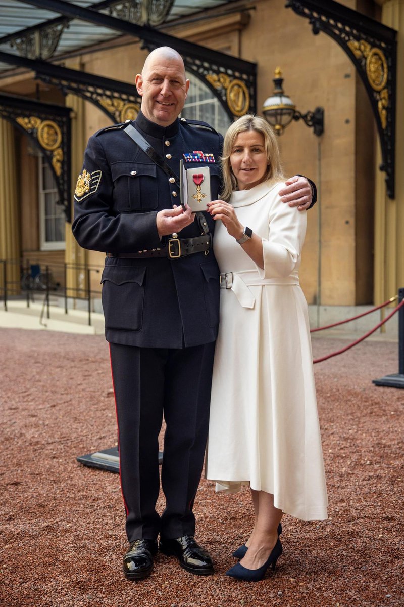 Congratulations to the GSM, Andrew Stokes (Big Vern) who was appointed an Officer of the Order of the British Empire. He received his OBE from His Majesty, King Charles III, at Buckingham Palace this morning!

#secondtonone #ColdstreamGuards