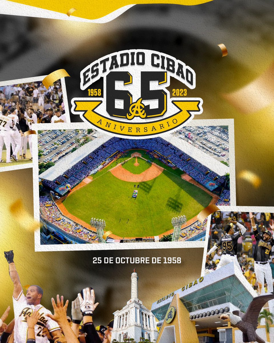 aguilascibaenas's tweet photo. Hoy nuestro Estadio Cibao cumple 65 años. 

65 años de éxitos y victorias. 
65 años Del Valle de la Muerte. 
65 años de historia https://t.co/R0uJBYzjdf
