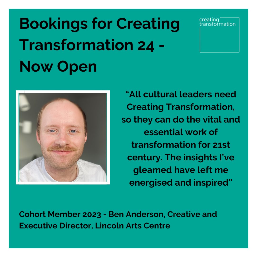 culturepeopleUK's tweet image. @3en_Anderson @LincsArtsCentre  Just one of the amazing 2023 cohort members - an inspiring group of leaders creating transformation in their organisations. Join your community of leaders in 2024. peoplemakeitwork.com/creating-trans…