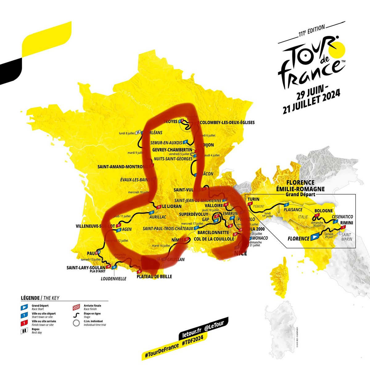 Un Tour de France 2024 anti beurre salé et en forme de bite. Ok. #tdf2024