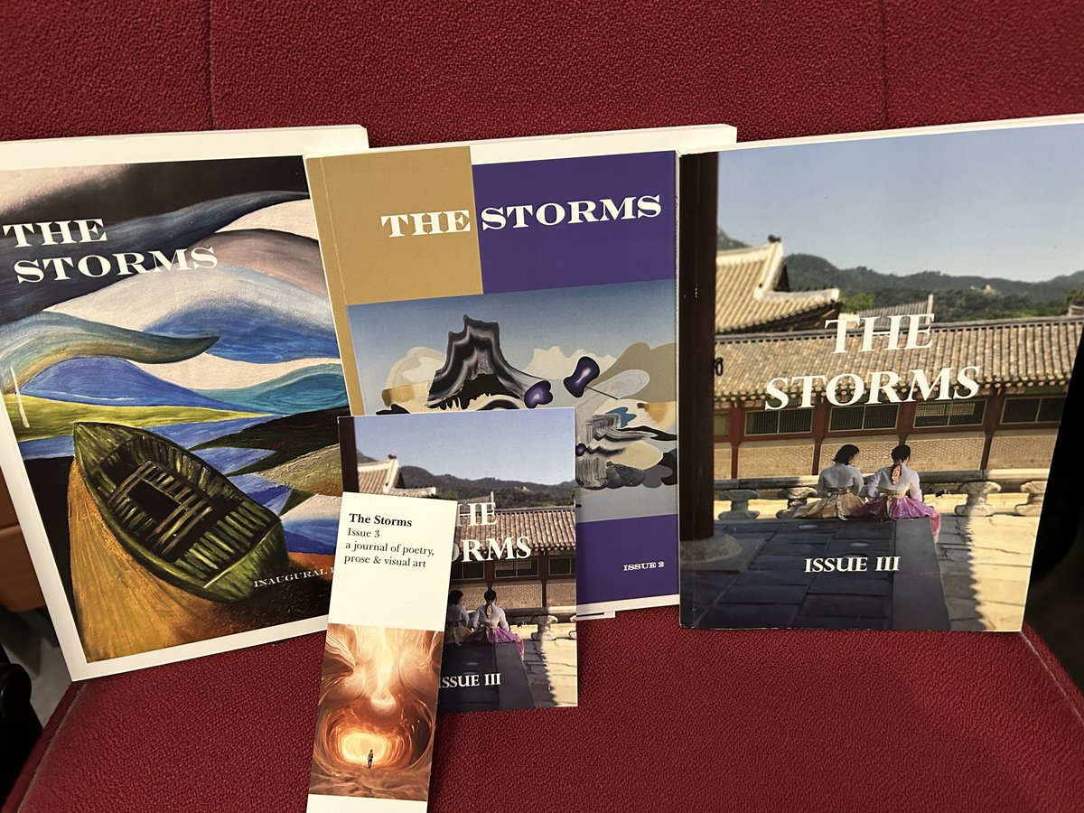 PMOsborneWriter's tweet photo. 1st there was 1 then there was 2 now there are 3! Thank you Dami @StormsJournal for my copy of #TheStorms Issue III. I can't wait to get stuck in! Lovely to have the set. At this rate I'm going to need a whole book shelf for The Storms! 

#IARTG 
#newrelease 
#poetry 
#mustread https://t.co/Uf8pI0a4Ff