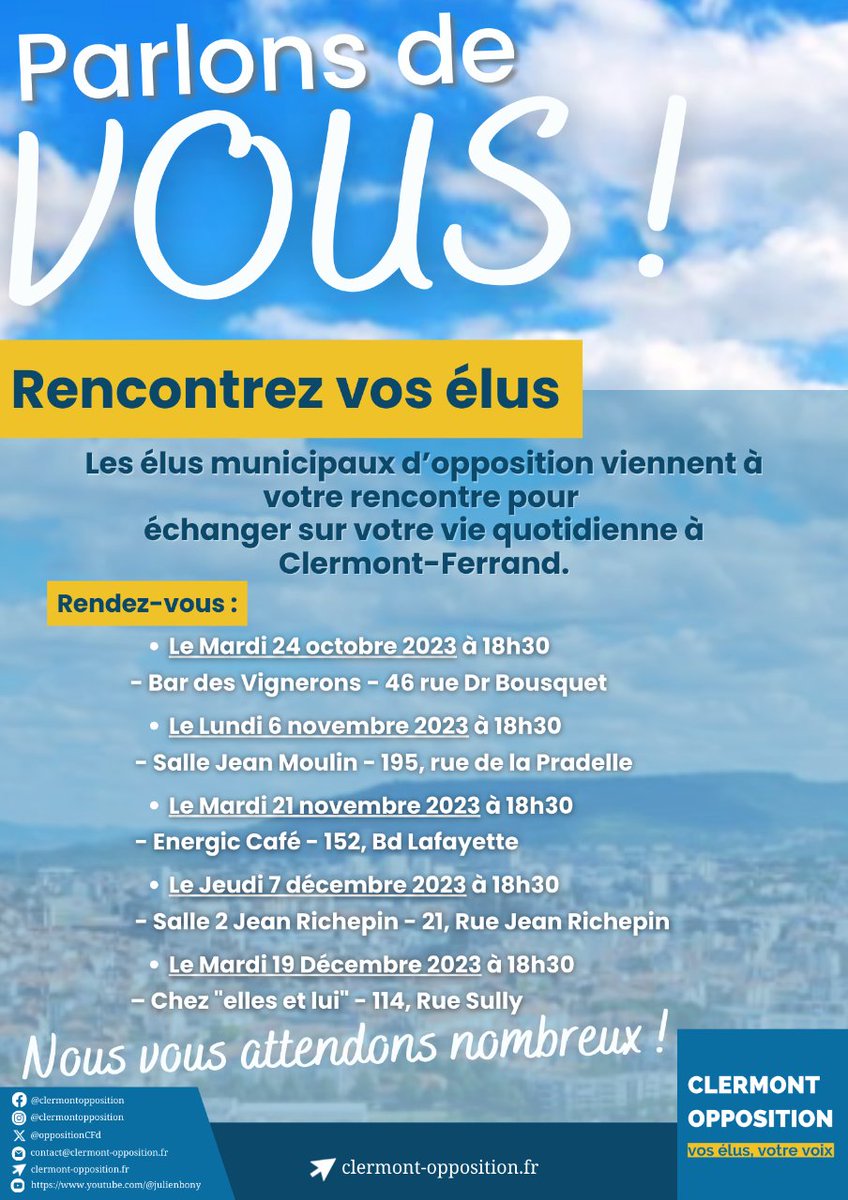 OppositionCFd's tweet photo. En cette fin d’année et pour être toujours à vos côtés, nous avons décidé de venir à votre rencontre dans vos quartiers pour échanger et vous donner la parole. https://t.co/VqO2Ez8VE4