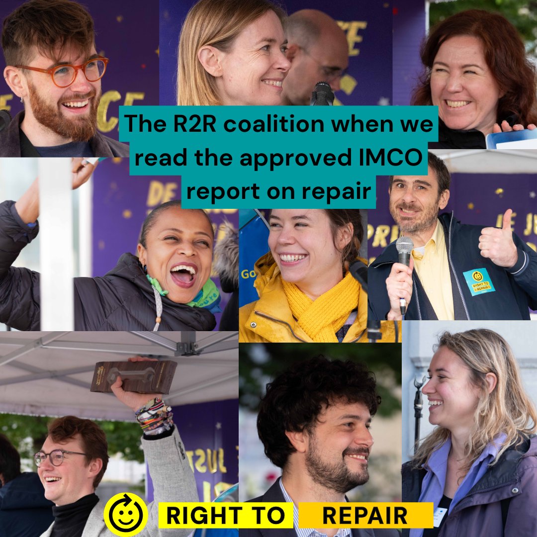 The <a href="/EP_SingleMarket/">IMCO Committee Press</a>'s report significantly improves the Commission’s proposal on #Righttorepair &amp; introduces: 

👏provisions to tackle the high cost of #repair   
👏the promotion of an open repair ecosystem 
👏bans on manufacturers' anti-repair practices 

Our reaction in the 🧵