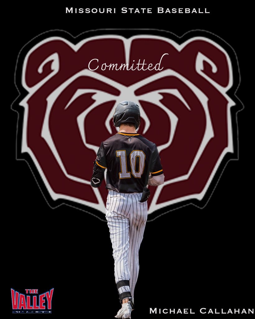 I’m proud to announce my commitment to Missouri State University where I’ll be furthering my academic and athletic career. I would like to thank everyone who has gotten me to where I am as not just a baseball player but a person. Go bears!🐻