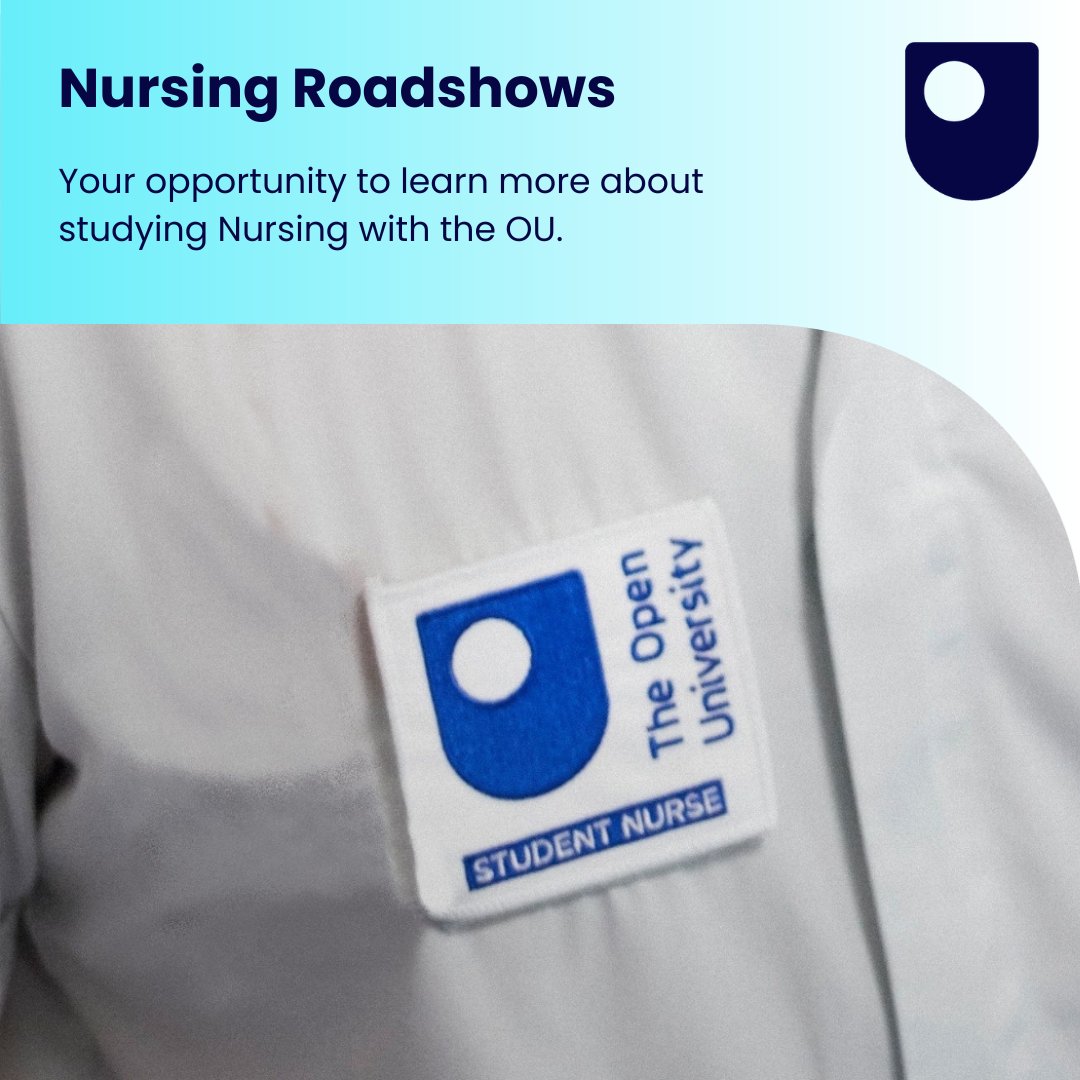 We're excited to announce our OU Nursing Roadshow, coming to a Health Trust near you this Nov and Dec. 🎉

Come along for expert advice and in-depth discussions about our OU Nursing Pathways. 

You can find the full list of dates and locations here: ow.ly/M7Vh50PZKwF