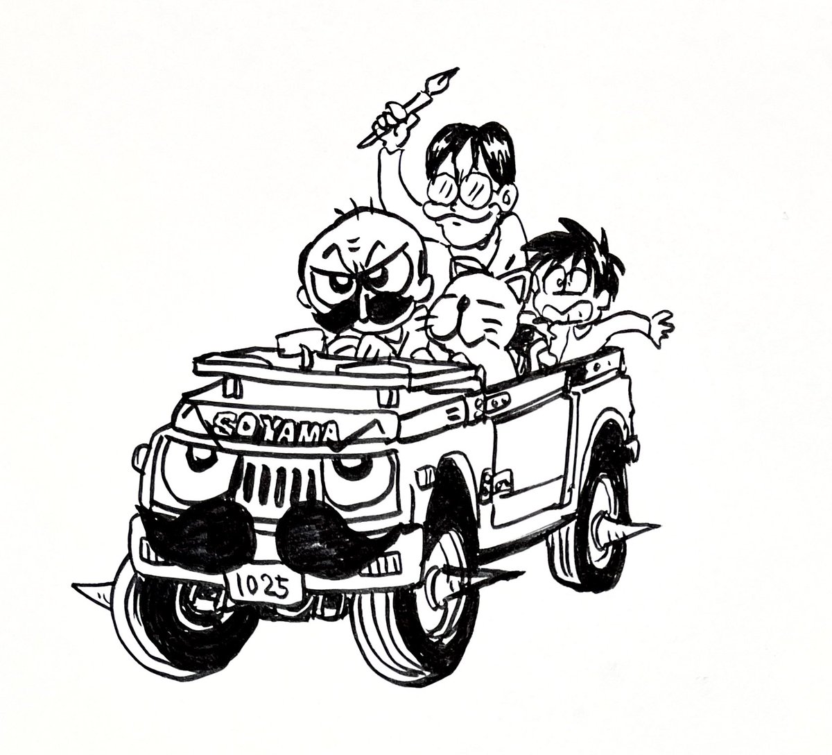 「#inktober2023 #呉竹14号 #jimny  」|zama36のイラスト