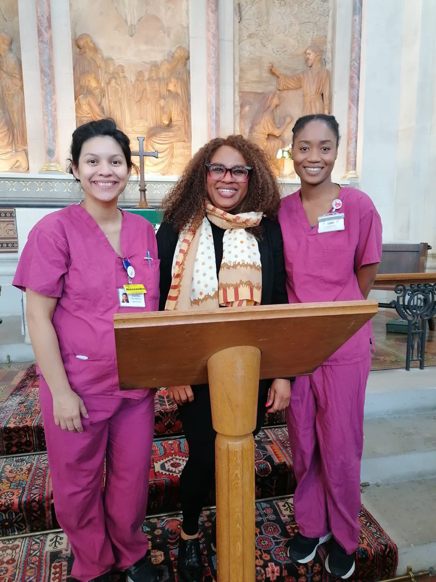 Alessandra and Carole @GSTT_ICU presented today @GSTTnhs hospital chapel about the Hair and Skin project that includes everybody as part of the God and Hair service ❤️ #InclusionMatters #BlackHistoryMonth2023