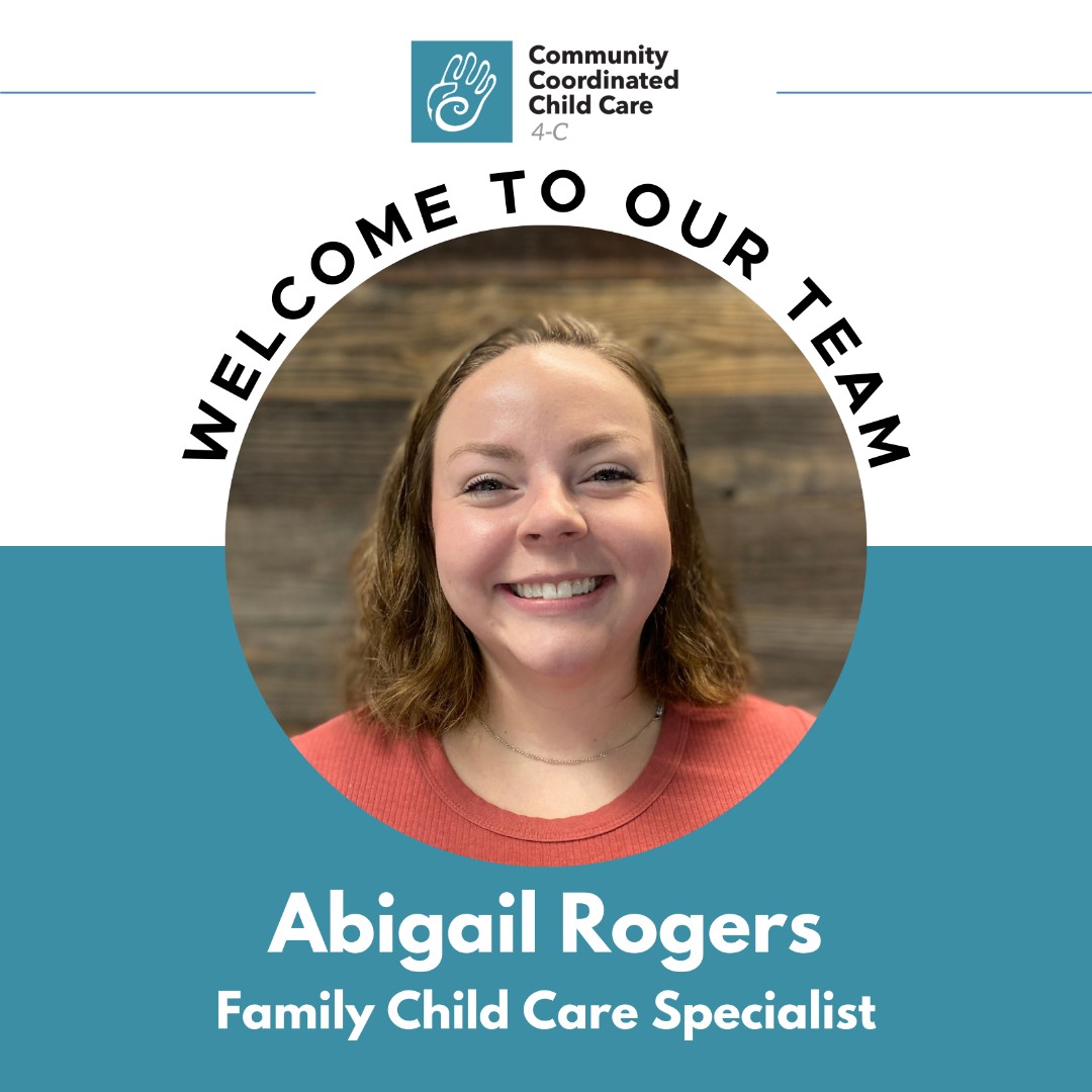 4cforkids's tweet photo. Please join us in welcoming Abigail Rogers, Family Child Care Specialist, to the 4-C team! Welcome, Abigail! We are glad you are here! https://t.co/nVOh3aYuzf