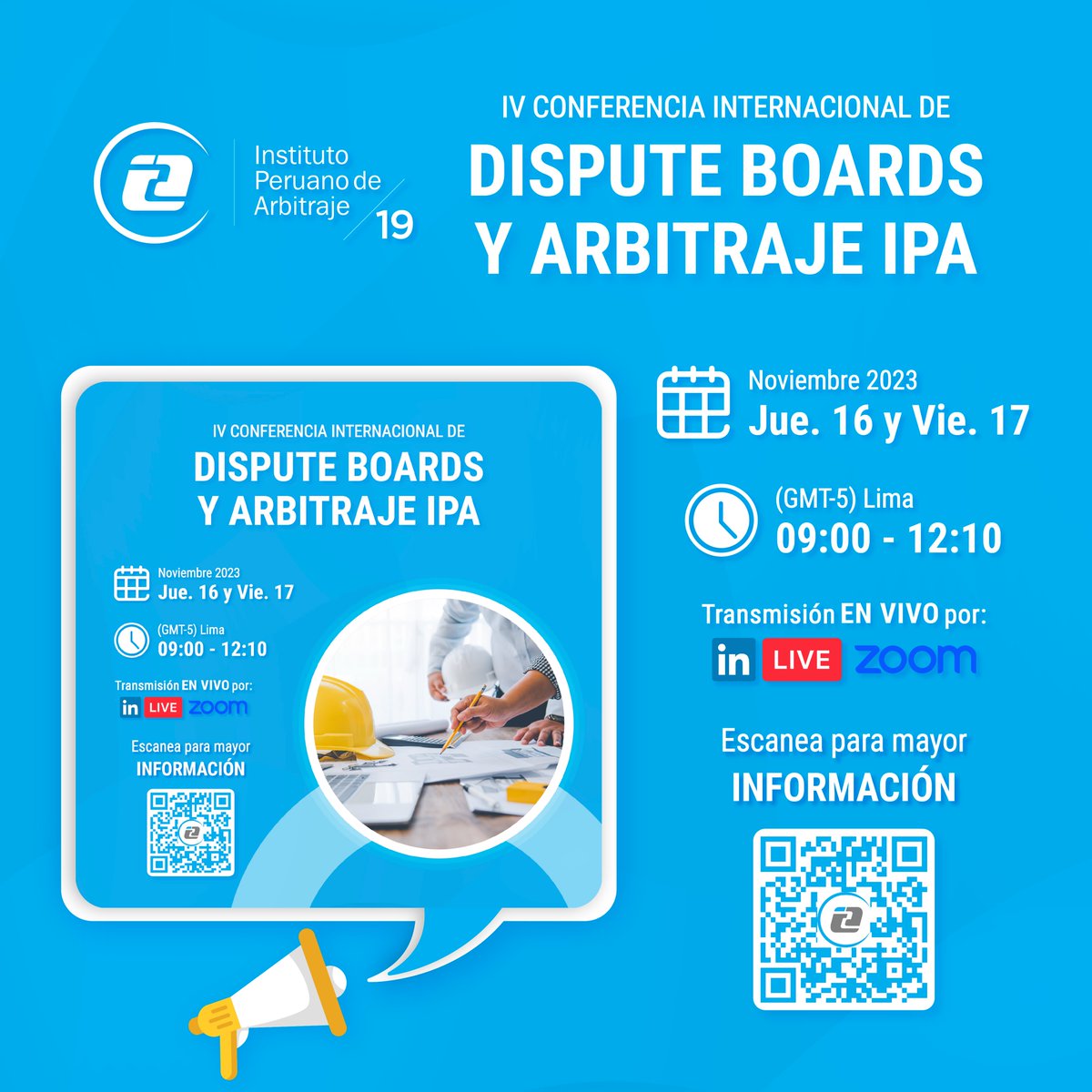 ipaperu's tweet image. #EventoIPA | IV Conferencia Internacional de Dispute Boards y #Arbitraje #IPA

📝 Regístrate👇🏻
🌐 ipa.pe/iv-dispute-boa…

🌟 Todos los asistentes recibirán un certificado digital GRATUITO, solo necesitas registrarte y conectarte a través de Zoom.

¡Los esperamos!

#DisputeBoards