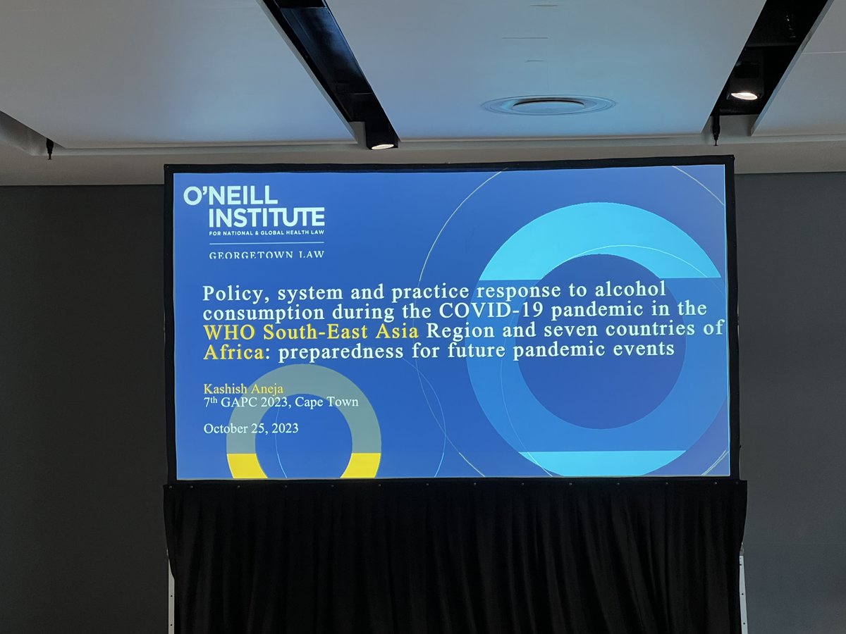 This week, I am in Cape Town, South Africa at 7th Global Alcohol Policy Conference presenting on 'Policy, system & practice response to alcohol consumption during COVID-19 pandemic in WHO South-East Asia Region and Africa: preparedness for future pandemic events'. #GAPC2023