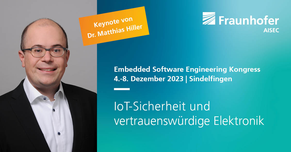 FraunhoferAISEC's tweet photo. Event-Tipp: Dr. Matthias Hiller auf #ESEK 2023

Unser Leiter #HardwareSecurity spricht über #Cybersicherheit von #EmbeddedDevices, vertrauenswürdige Elektronik und wie wir Hardware schützen: #PQC, #RISKV und #OpenSource.

Zum Event: https://t.co/IAhILrUcNQ

#HardwareSicherheit https://t.co/fm6uFqoBmf
