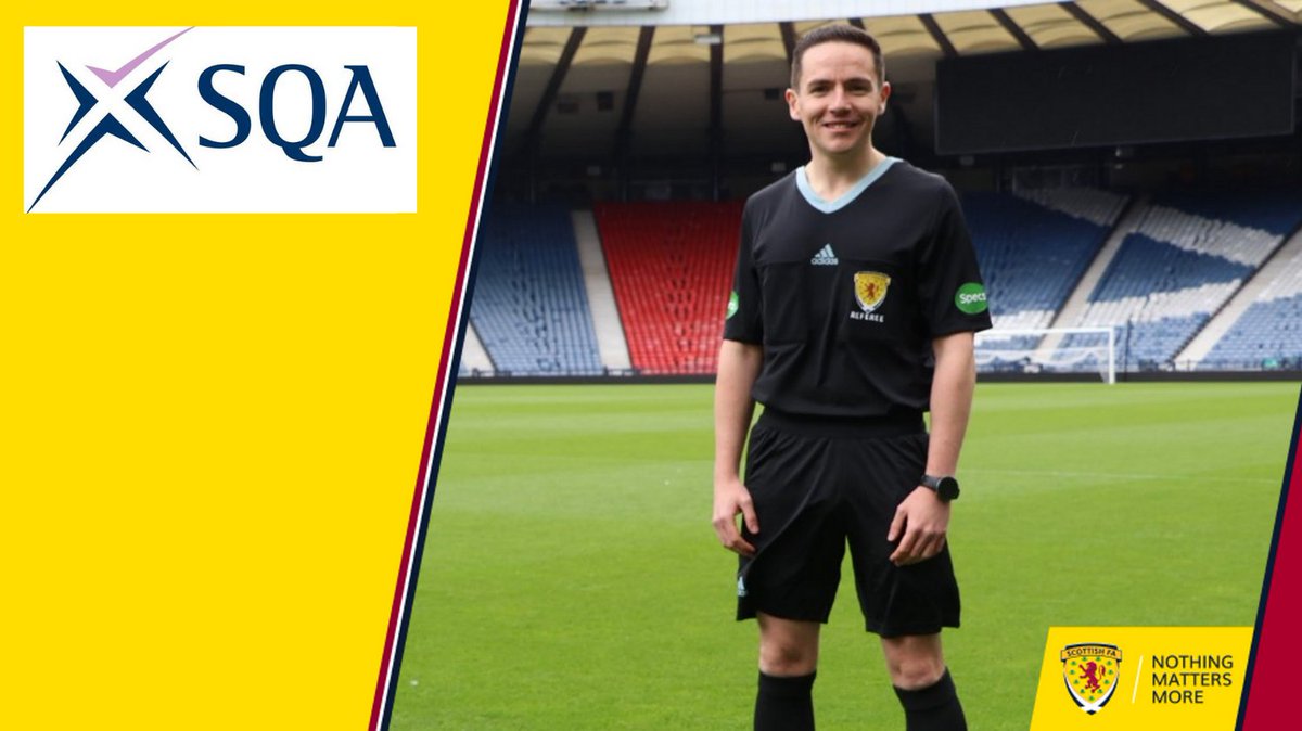 SCQFPartnership's tweet photo. ❓Did you know there's a course at SCQF Level 7 all about football refereeing?
⚽Developed by @SQAnews and @ScottishFA, it's aimed at learners in schools and colleges. 
🔗Find out more at https://t.co/aQDlVFFNdr

#football #refereeing #SCQFLevel7 https://t.co/VkmkzA2Vz3