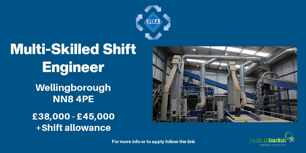 ♻️ Join the sustainability mission  <a href="/VekaRecycling/">VEKA Recycling</a> 🛠️ 

Are you a  Multi-Skilled Shift Engineer looking for a new challenge?

Then this is the role for you! 🔽

🔗 Apply now:  bit.ly/45IiObY  🔗

#EngineeringJobs #Sustainability #VEKARecycling 🌍♻️