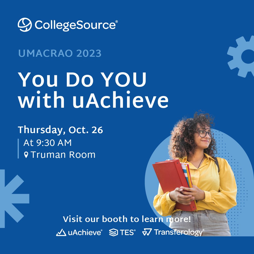 Attending UMACRAO 2023? Join us this Thursday to see how uAchieve can help you track your requirements with its term-by-term plan suggestions. The newest version of uAchieve helps you effectively guide students toward a degree and offer flexibility to students. <a href="/umacrao/">UMACRAO</a>