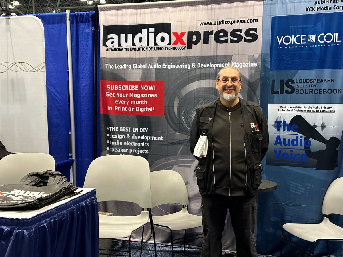 audioXP_editor's tweet image. We are ready for an exciting AES New York 2023 Convention! audioXpress and Voice Coil magazines are here, booth #851. Let’s celebrate the Audio Engineering Society 75th anniversary and #audioinnovations in #audioproductdevelopment @audioXP_editor @vc_editor @AESorg