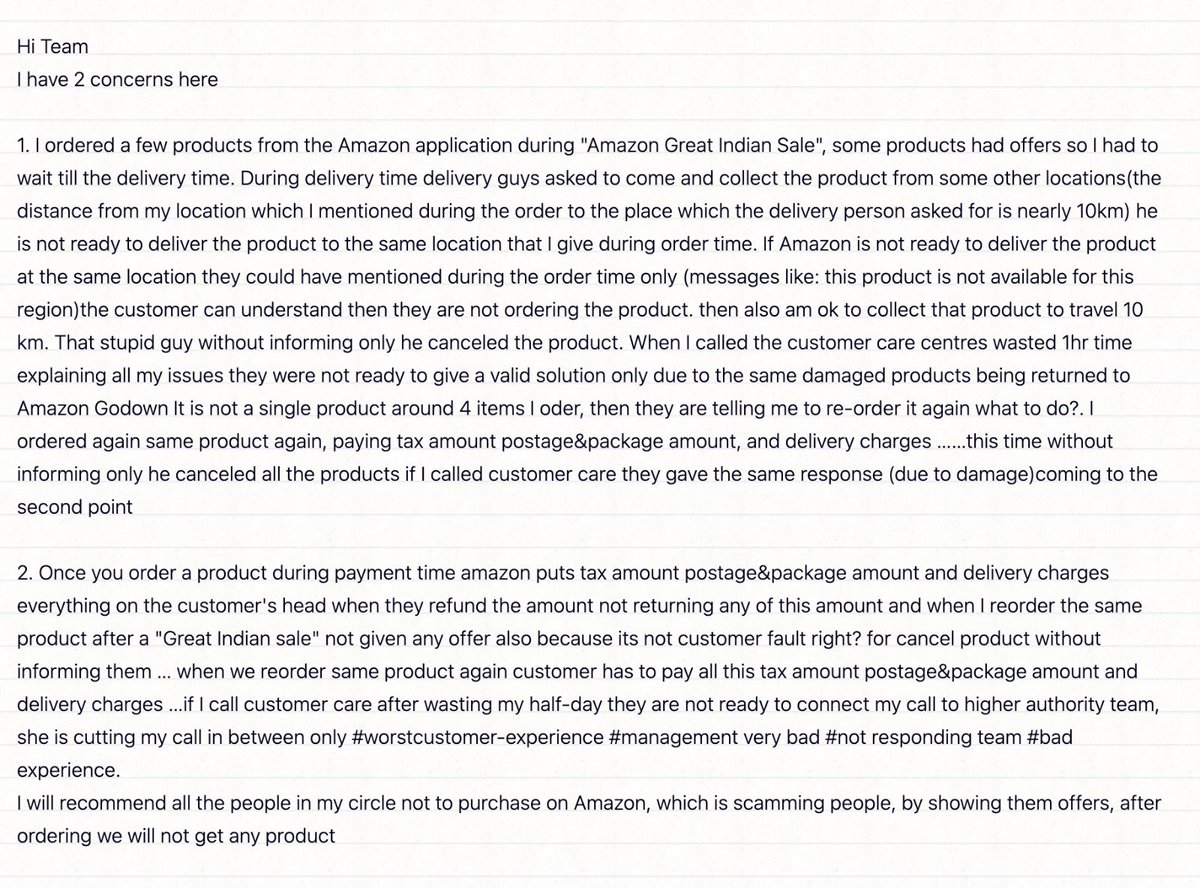 bharathigowdavm's tweet image. @amazonIN @JeffBezos @AmazonHelp worst customer experience no proper response from customer care, what is the use of having customer care when u don't listen to customer queries #amazonworst