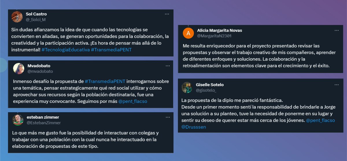 👩‍💻 Encontrá los aprendizajes e ideas que intercambiaron colegas durante el desarrollo de la Liga Tecnoeducativa, en el hashtag #TransmediaPENT.