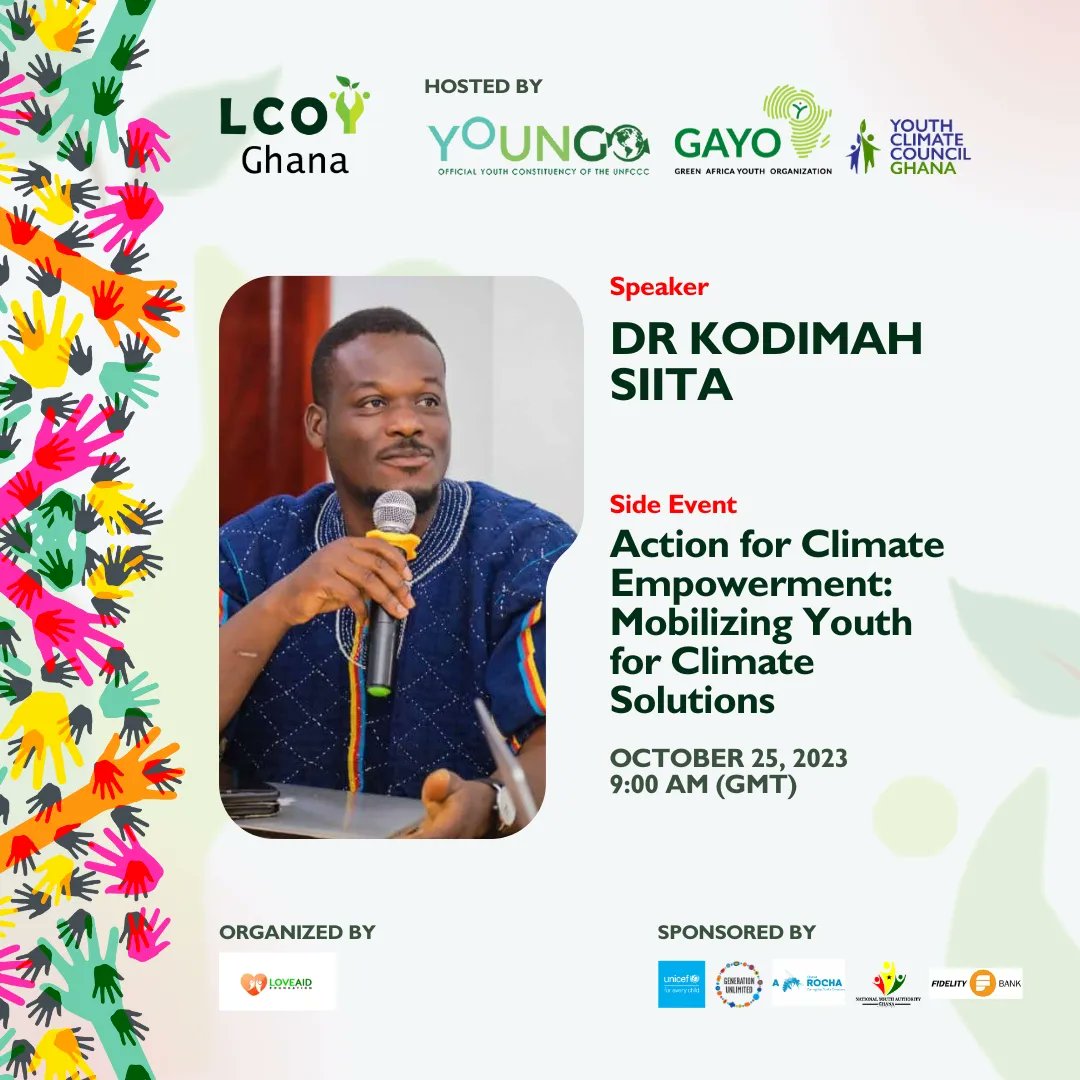 Join our powerful Panelists in this Year's Local Conference of Youth.
#lcoy2023 #ClimateActionNow
@AyayiJoshua @Kodimah1 @AlbertGharbin @TettehLovia @ECLECTICLOVEGH 
@YouthClimateGH @gayoghana @IYCM @Youthgh @UNICEF