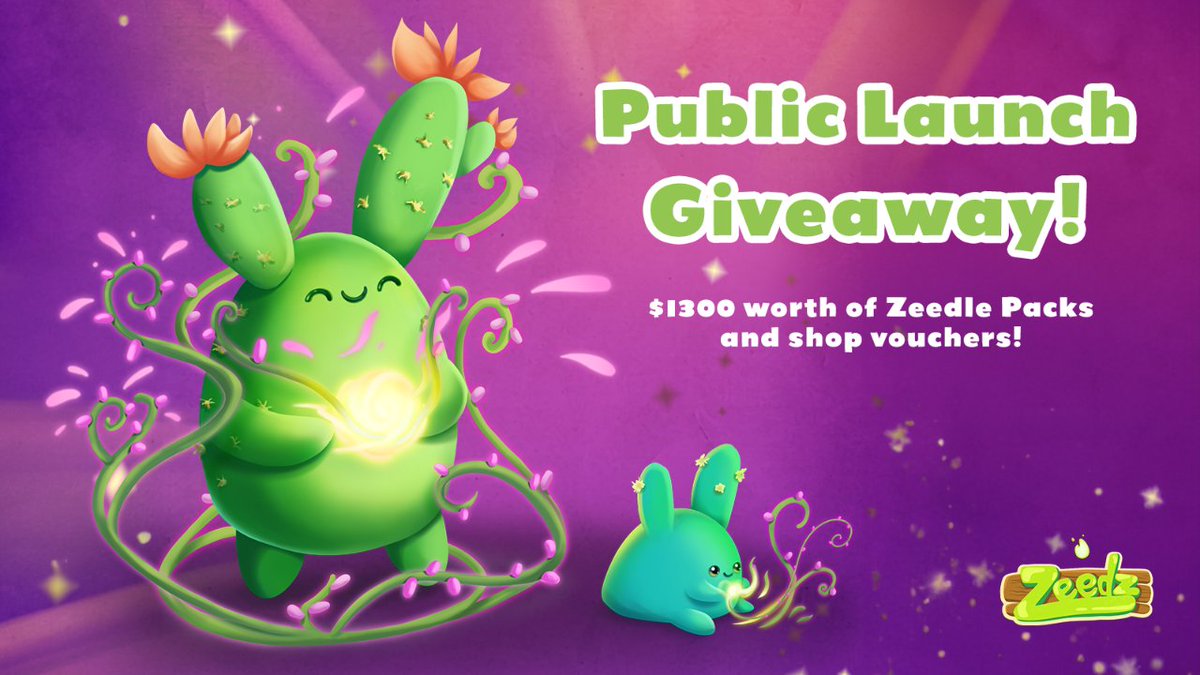 🎉 Celebrating our game's public release with a special giveaway! 🎮  Share with friends, rack up those entries, and up your winning game.  Try your luck now: gleam.io/o7661/zeedz-pu… 🍀  #ZeedzLaunchGiveaway #CelebrateWithZeedz